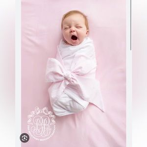 Beaufort Bonnet Company Bow Swaddles in Palm Beach Pink